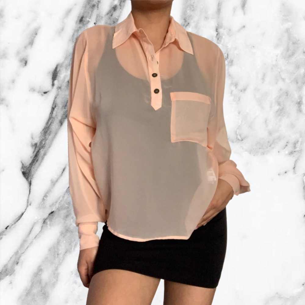 3 for $15 Forever 21 Baby Pink Sheer Blouse